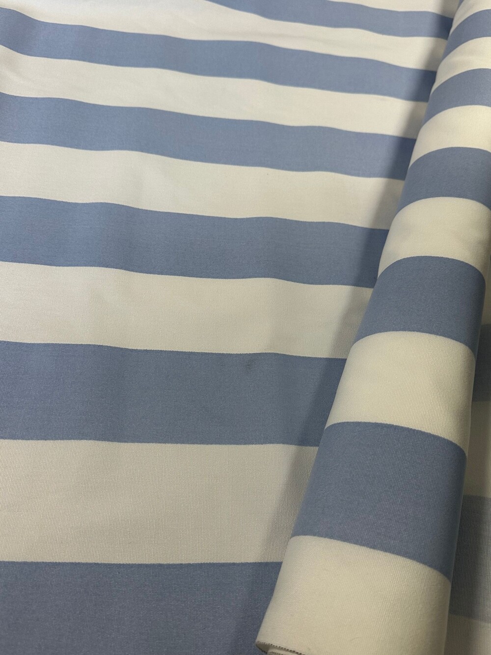 Blue White Striped Cotton Upholstery Drapery Fabric 54" wide x 3 yr